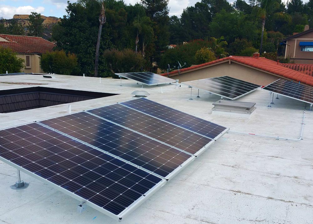Flat Roof Panel Solar Install
